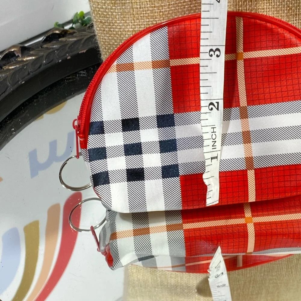 Plaid Red Cosmetic Bag